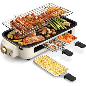 Pukomc Electric Indoor Grill,2 in 1 Indoor Grills for Kitchen