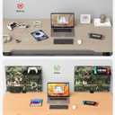 CCCEI Desk Organizer and Storage with Charging Station, Army Green Clamp on Table Pegboard, Gaming Standing Office Supplies Shelf Accessorie, Metal Peg Board Privacy Panels, Gifts for Men, 6FT.