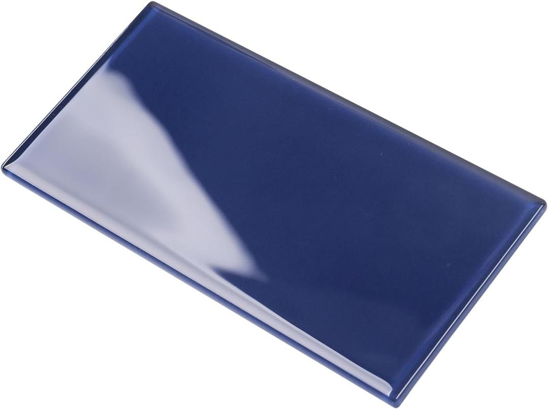 Lovdeco Peel and Stick Glass Subway Tile, 3 x 6 Inch, 5 Sq Ft, Cobalt Blue Glass for Bathroom Kitchen Backsplash Wall, 40-Pack