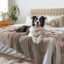 Luciphia Waterproof Pet Blanket, Liquid Pee Proof Dog Blanket for Sofa Bed Couch, Reversible Sherpa Fleece Furniture Protector Cover for Small Medium Large Dogs Cats, Khaki+Beige X-Large85" x 57"