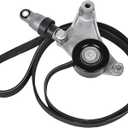 Drive Belt Tensioner Pulley and Serpentine Belt Component Kit 38216+7PK1940 Compatible with 2004-2006 Toyota Camry Solara 2005-2006 Scion tC 2.4L Drive Belt Tensioner Assembly Replace OE#16620-28090
