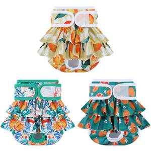 Mengelina Dog Diapers Washable (3 Pack), Reusable Female Dog Diapers Highly Absorbent for Heat, Incontinence, XS. wet