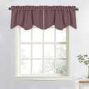 NICETOWN Girls Bedroom Curtain Valances Small Window Topper for Kitchen Bathroom Living Room Nursery Office Blackout Window Shade for Camper RV, 52" W x 18" L, 1 Piecce, Dry Rose
