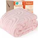 Bedsure GentleSoft Pink Throw Blankets for Women - Super Soft Cozy Christmas Blankets for Girls, Fluffy Fleece Throw for Couch, Pink Christmas Decor Aesthetic Gifts for Women, 50x60 Inches