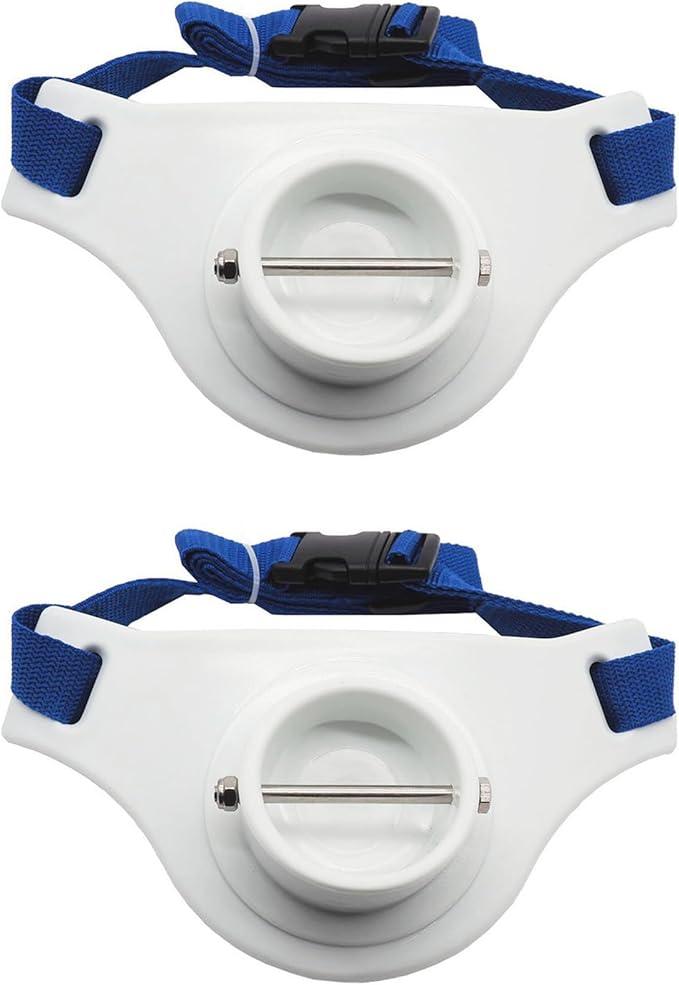 2 Pcs Fishing Rod Belt 2. 3 Inch Inner Dia Fishing Fighting Waist Belt Rod Holder, 360 Degree Adjustable(White, 2 Pcs)