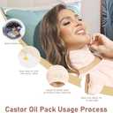 Castor Oil Vest Pack Wrap, 2Oz Organic Cold Pressed Glass Bottle Oil, Soft Organic Cotton Flannel & Waterproof PUL, Reusable Massage Castor Oil Pack Kit