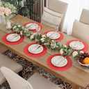 SHACOS 100 pcs Christmas Disposable Round Paper Placemats 13 inch Colored Paper Place Mats for Wedding Birthday Party Bridal Baby Shower Table Decoration, Red