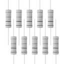 10 PCS 1 Ohm Resistor Axial Lead, 5W 5% Tolerance Metal Oxide Film Resistor, Flame Proof for DIY Electronic, Audio-Video Projects
