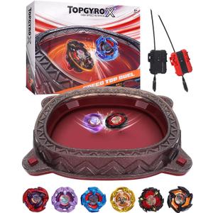 X Stadium Starter Kit - with 6 X Tops, 2 Launchers & Arena for Battle, Ultimate Competitive Spin Top Battle Set, Gift for Kids, Boys, Girls Ages 6+