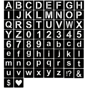 YEAJON 6 Inch Letter Stencils Symbol Numbers Craft Stencils, 66 Pcs Reusable Plastic Alphabet Templates for Painting on Wood, Wall, Fabric, Rock, Glass, Signage