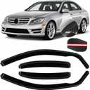 in-Channel Rain Guards Fit for Mercedes-Benz W204 C Class Sedan 2008-2014