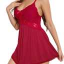 dream love Women's Lingerie Sexy Nightwear Spaghetti Strap Nightgown Babydoll Chemise S-XXL (S)