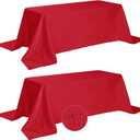 Fokitut 2 Pack Waterproof Rectangle Tablecloth, 90x132 Inch,Stain Resistant and Wrinkle Polyester Table Cloth, Fabric Table Cover for Kitchen Dining, Wedding, Party, Holiday Dinner-Red