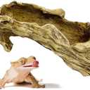Hamiledyi Gecko Tank Accessories Resin Bark Reptile Hide Cave Simulation Tree Trunk Hideout Leopard Gecko Hide Terrarium Decor for Snake Hermit Crabs Lizard Bearded Dragon (13.78" L x 3.94" H)