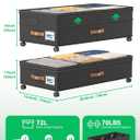 Under Bed Storage with Wheels, 2-Pack 72L XXXL Scalable Under Bed Storage Containers with Transparent Lids, Underbed Storage Organizer Rolling Bins for Shoes Clothes Sheet - Expandable Max