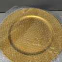 12 Pack Gold Charger Plates 13 Inch Plastic Round Beaded Decorative Charger Plates Gold Plate Chargers Reusable Dinner Chargers for Wedding, Party, Catering Event, Elegant Tabletop Decor