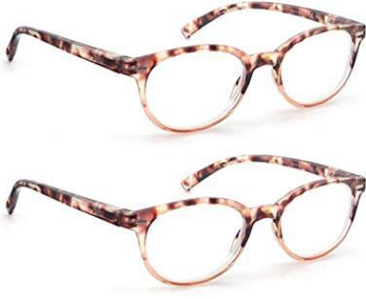 OLOMEE Reading Glasses Women Cute Small Round Readers +2.50 for Small Head/Petite Face,Tortoiseshell Lightweight Cheaters Reading Glasses w/Comfortable Spring Hinges 2 Pack, +1.25
