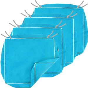 Porch Shield Patio Cushion Covers Replacement Set 4 Waterproof Fade Resistant Outdoor Chair Seat Cushion Slipcovers 22 x 20 x 4 inch, Peacock Blue