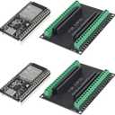 AITRIP 2Sets USB C 38 Pin ESP32 ESP-32D ESP-WROOM-32 CP2012 WiFi+Bluetooth Dual Core Type-C Interface ESP32-DevKitC-32 Development Board Module with ESP32 Breakout Board Shield Terminal Adapter