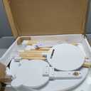 UTEX Kids Wood Table and Chair Set, Kids Play Table with 2 Chairs,3 Pieces Kids Round Table for Toddlers, Girls, Boys,White