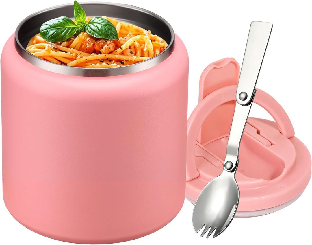 Itslife Soup Thermo for Hot Food Kids 25.5oz Lunch Containers with Buckle Lid Wide Mouth Hot Food Jar Vacuum Insulated Stainless Steel Bento Box Leakproof with Spoon