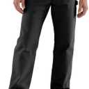 Carhartt Men's Loose Straight Washed Duck Lined Dungaree (46W x 30L Big Tall, Black)