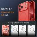 Magnetic for iPhone 17 Pro Case, [Matte Solid Color] [Full Camera Protection] Protective Case for iPhone 17 Pro - Red