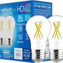 GE Refresh LED Light Bulbs, 60 Watt, Daylight, A15 Celling Fan Bulbs, Clear Finish (2 Pack)