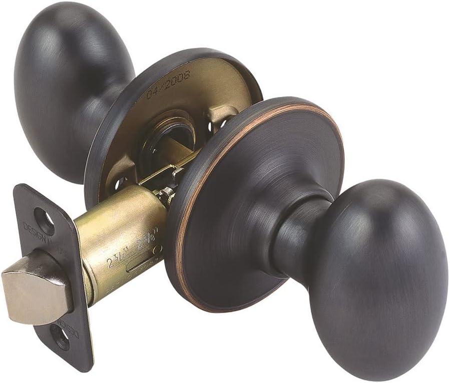 Design House Egg Passage Door Knob for Hall and Closet, Fits Standard Doors, Oil Rubbed Bronze Design House, 750570
