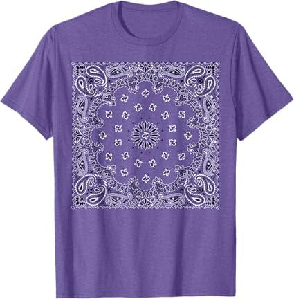 Colorful Bandana T-Shirt T-Shirt (XL, Purple Heather)