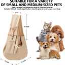 Dog Carrier Sling - Reversible Puppy Carrier Purse with Storage Pocket, Hand-Free Dog Sling Carrier for Carry Small Dogs and Cats, Travel Safety Harness, Dog and Cat Harness (Apricot)