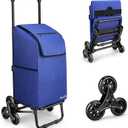 KEDSUM 2 in 1 Stair Climbing Cart, 60L/300LBS Grocery Cart on Wheels for Stairs, Shopping Carts for Groceries with Removable Waterproof Bag, Folding Shopping Carts for Stairs, Blue