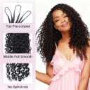 Miracle Knots Human Hair Pre-Separated Feather Crochet Hair Extensions, Afro Kinky Curly Crochet Hair for Black Women Natural Color 18 Inch 60g