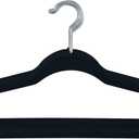 Simplify Slim Velvet Clothes Hangers | 25 Pack | Non-Slip | Shirts | Suit | Pants | Dresses | Garments | Closet Storage & Organization | Durable | Black
