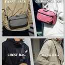 Leaper Small Crossbody Bags for WomenLightweight Fanny Packs with Adjustable Shoulder Strap - Water-resistant Nylon Sling Bag for Men - Fashion Cross Purse for Travel Everyday - Grey (Gray)