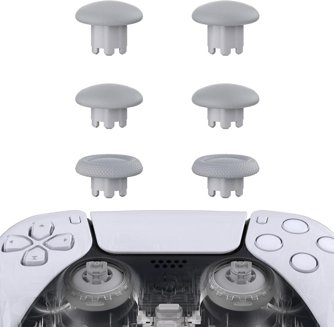 eXtremeRate Edge Sticks Swappable Thumbsticks for PS5 Controller, New Hope Gray Replacement Interchangeable Analog Stick Joystick for PS4 Controllers Universal