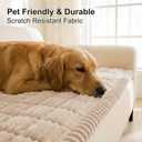 Smiry Couch Cover for Dogs Washable, Non Slip Fuzzy Pet Couch Covers for 3 Cushion Sofa Pet Friendly, Thick Soft Sofa Slipcovers Cushion Protector (Apricot, 27.6" x 70.9")