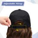 Hat Wigs for Women Baseball Cap with Hair Extensions Short Wave Synthetic baseball Cap Wig for Women Adjustable Hat with Hair Attached for Daily Use(14inch)