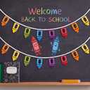 Frienda 2 Pack Crayon Banner, 32.8 ft Back to School Classroom Decorations, 7.8"