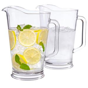 US Acrylic 64oz Bistro Clear Pitcher | Set of 2 Beer Pitchers | Reusable, BPA-free, Made in the USA, Indoor and Outdoor Pitcher Set for Water, Lemonade, Juice, Soda Pop, and Beer