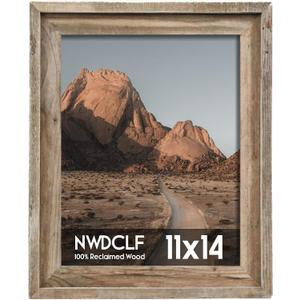 Rustic 11x14 Picture Frame, Reclaimed Barnwood Photo Frame for Wall Decor