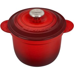 Le Creuset Enameled Cast Iron Rice Pot with Lid & Stoneware Insert, 2.25 qt., Cerise