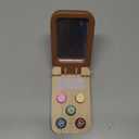 Wooden Baby Cell Phone Toy, Flip Pretend Play Phone for Toddlers - with Mirror & Functional Buttons, Enhance Fine Motor Skills, Natural Wood Toy , Ideal Gift for Kids 1 - 3