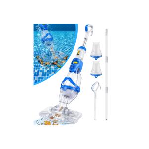 LanOcean Cordless Pool Vacuum for Inground Pool, Flow Adjustable, Transparent Brush Head–Visible Cleaning, 1140GPH Powerful Suction Handheld Pool Vacuum for Above Ground Pool, 70Mins Runtime-Blue