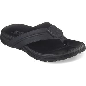 Skechers Men's USA Patino - Marlee Thong Sandal (9, Black)