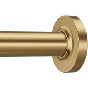 One-Piece Tension Curtain Rod 54-90 inch Brushed Gold Shower Curtain