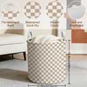 2 x XYTIDUKEJI Checkered Laundry Basket Foldable Storage Handles 13.8x15.8 In