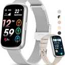 Slim Fitness Tracker, Smart Watches for Men/Women with Heart Rate/Blood Oxygen/Sleep Monitor, IP68 Waterproof Activity Trackers and Smart Watch for Phones with Step Tracker, Pedometer for Women Men