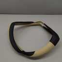 SHIAWASENA Car Steering Wheel Cover, Leather, Universal 15 Inch Fit, Anti-Slip & Odor-Free (Black&Beige)