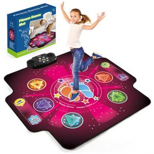 Electronic Dance mat for kids,Upgraded Light-up 6-Button Dancing Pad,Wireless Bluetooth toys,Birthday Christmax Musical Gifts for boys girls,Built-in Music Playmat,Ages 3 4 5 7 8 9 10 11 12+ Year Old